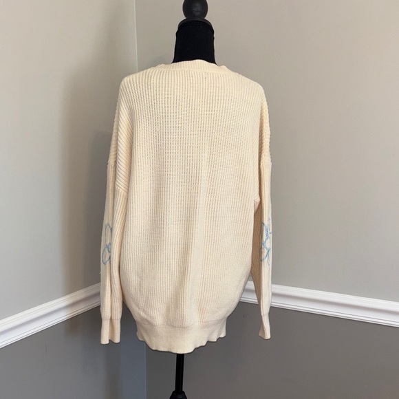 Debut Cream Sweater with Blue Floral Accents - Picture 3 of 3